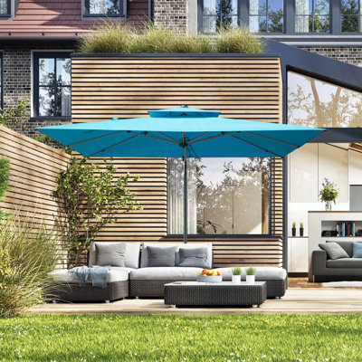 Parasol en porte-à-faux rectangulaire 9 'x 11' avec mât central (base non incluse)