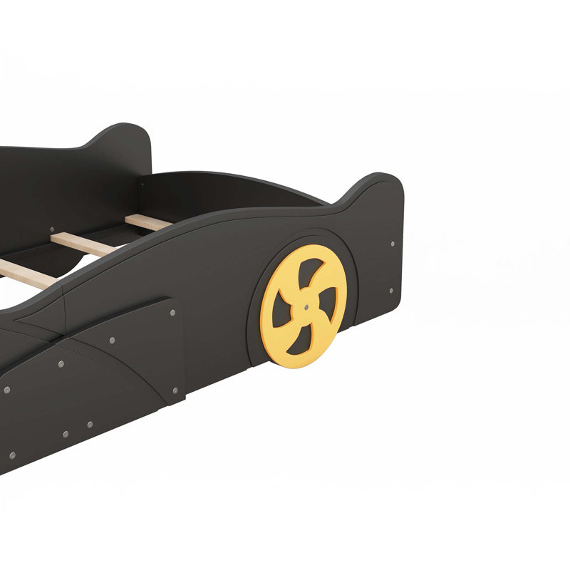 Lit plateforme en forme de voiture de course, Simple, Noir