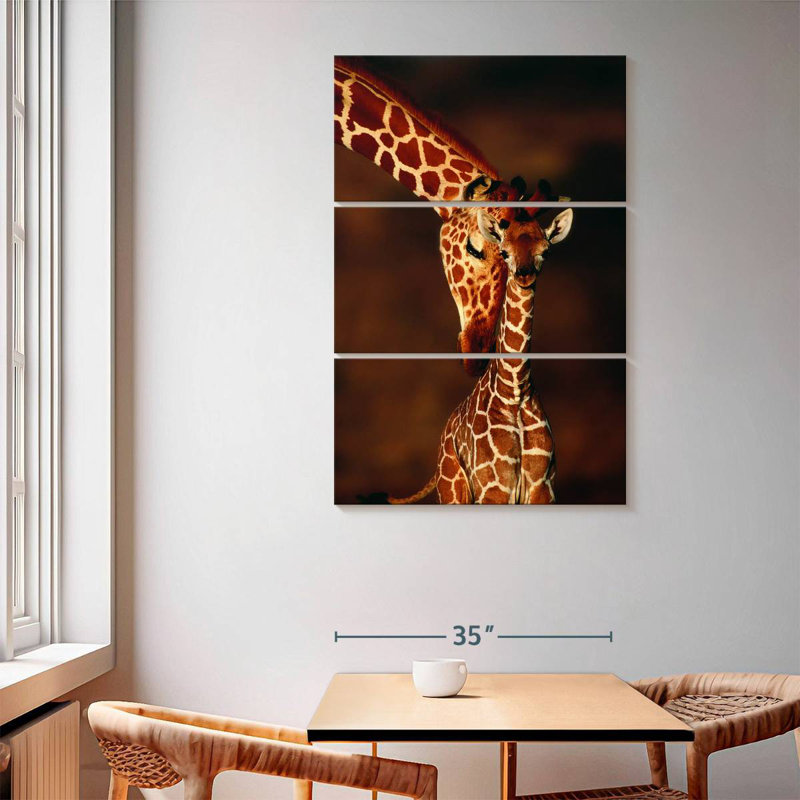 Brampt Giraffes Gentle Moment, 65" H x 42" W