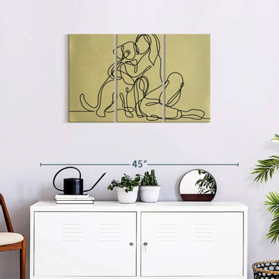 Ensemble de 3 pièces de chien sur toile