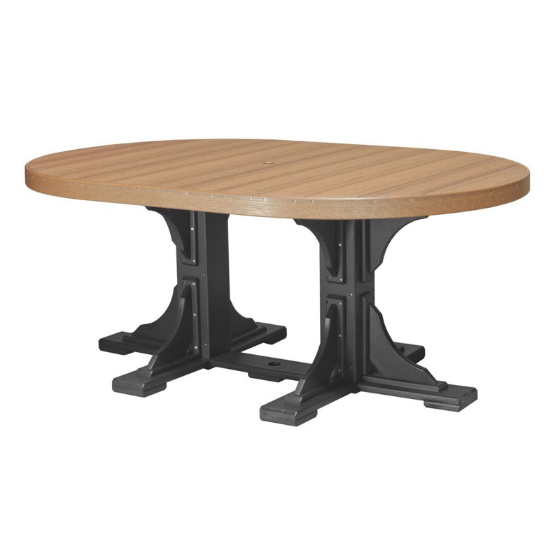 Table ovale Pelagius, Noir, H 36,25 po x l 72,5 po x P 48 po, Bois vieilli