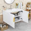 Meuble-lavabo minimaliste avec lavabo brillant - finition résistante aux égratignures et tablette réglable-92371474