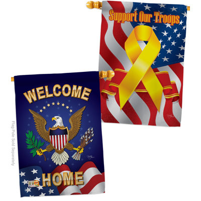 Polyester de 2 côtés 40 x 28 po welcome home drapeau maison