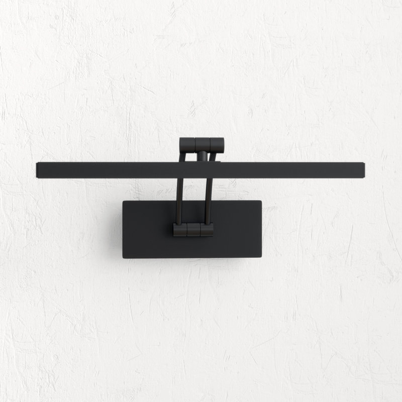 1 - Light Hardwired LED Wall Mounted Picture Light, 7.32" H x 24.17" W x 9.29" D, Matte Black