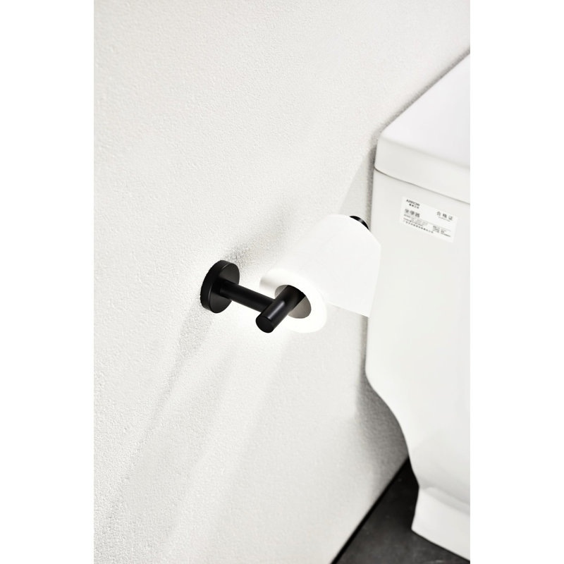 Porte-papier hygiénique noir mat 2 - Rouille en acier inoxydable Sus304 - Distributeur de papier hygiénique mural 2 rouille