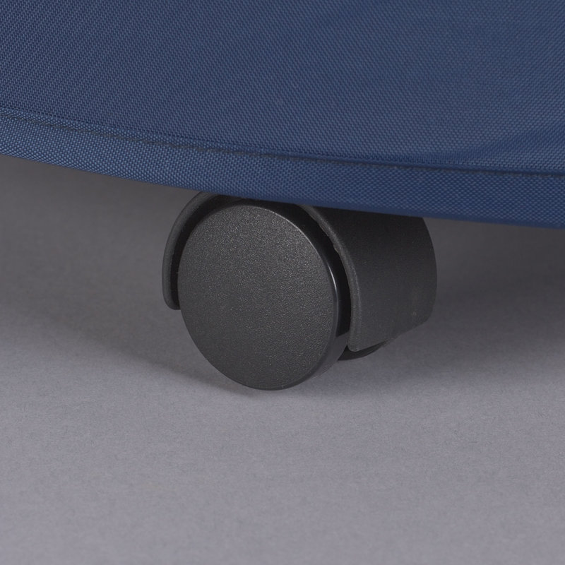Blue Collapsible Upright Hamper with Wheels and Strap