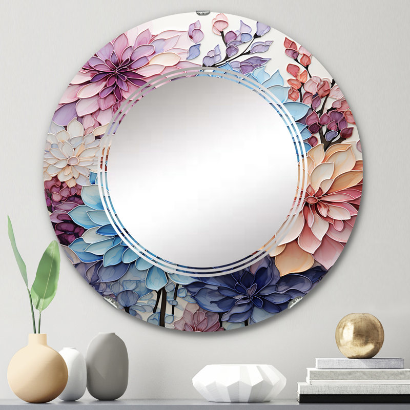 Portsea - Miroir mural moderne rond, 24 po x 24 po