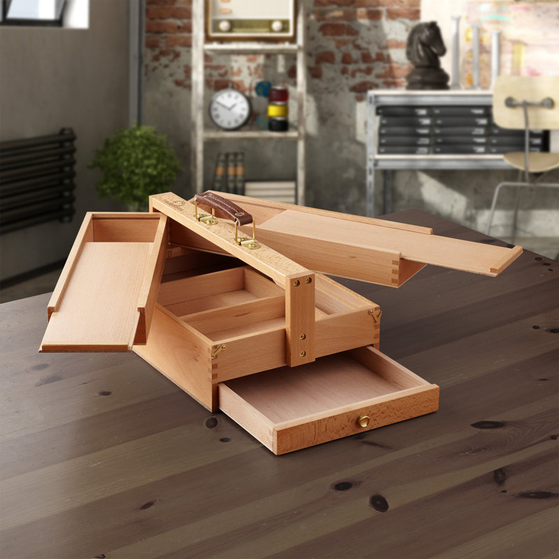 Multi-Function Beechwood  Art Supplies & Tool Organizer