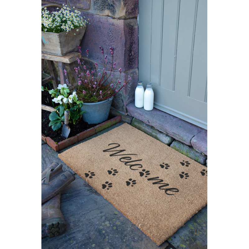 Welcome Paws Coir Doormat, 90cm W x 60cm L