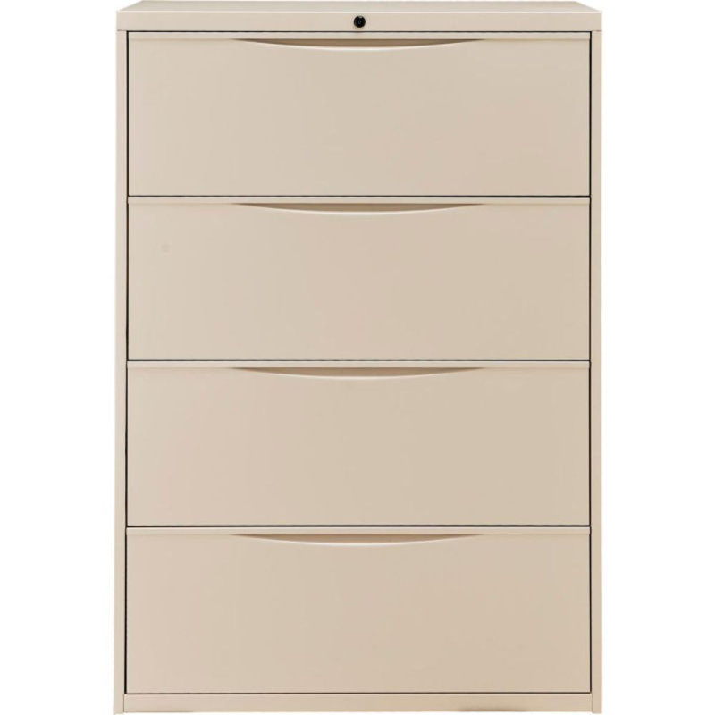 Putty 36" Steel 4-Drawer Lockable Lateral File Cabinet