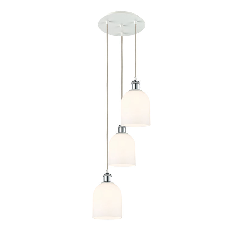 Odaniel 3 - Light Cluster Pendant, Gloss White, White Polished Chrome