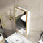 16 In. W X 28 In. H Wall-Mounted Or Recessed Gold Framed Storage Bathroom Medicine Cabinet With Mirror