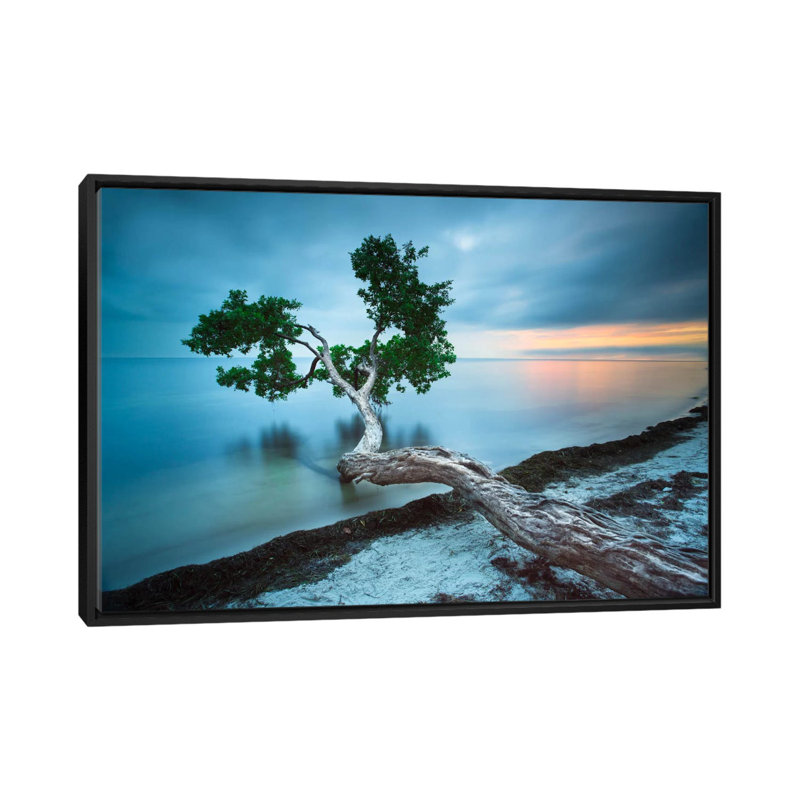 «Water Tree 10 Color», impression sur toile tendue, H 18 po x l 26 po x P 1,5 po, Toile avec cadre noir, Pas de tapis
