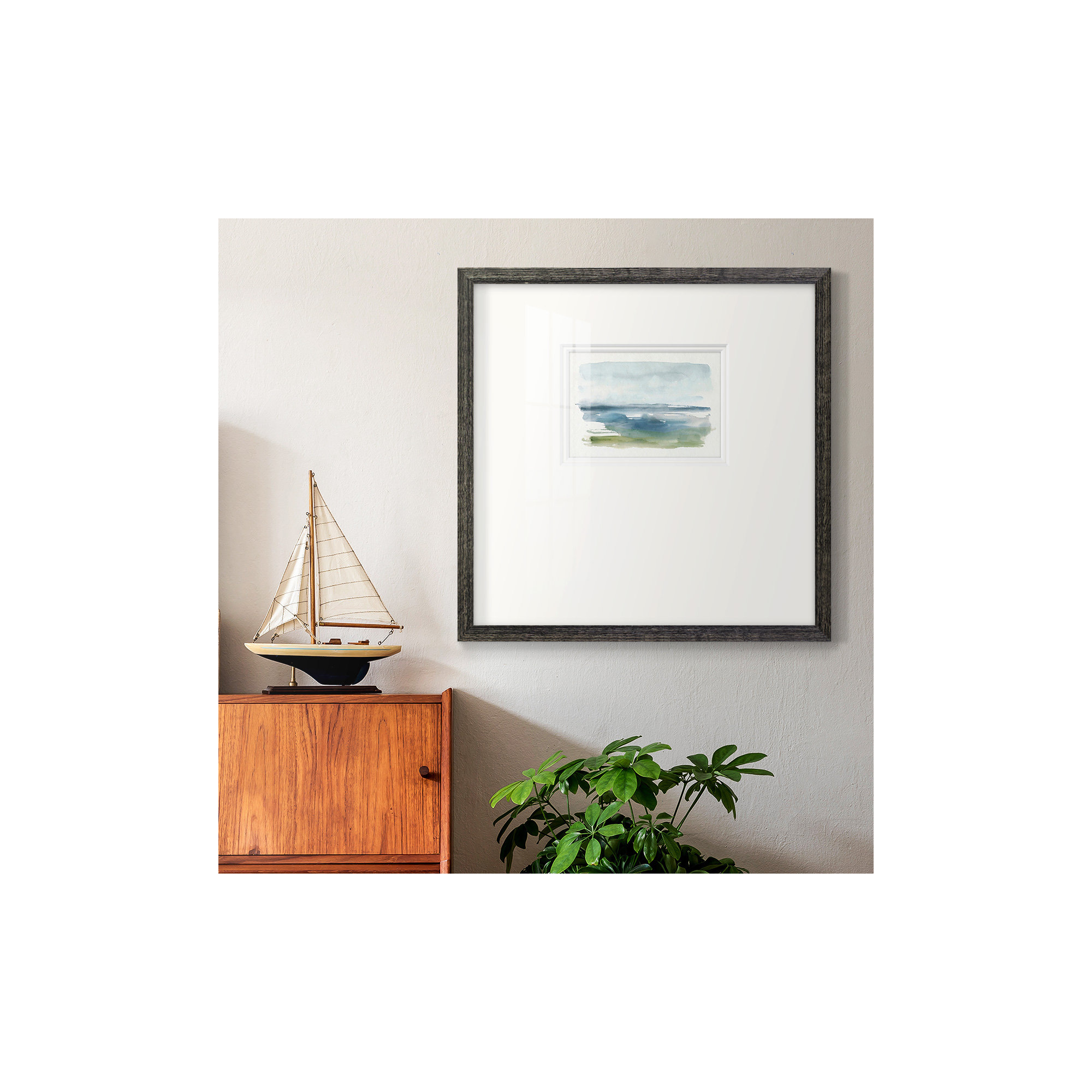 Coastline Splash IV, 21" H x 21" W x 1.125" D, Black