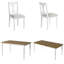 Ensemble de maison de campagne extensible 7 pièces 60 à 78 po - Feuille amovible de 18 po, plateau en placage de chêne, 6 chaises rembourrées beiges, table de 350 lb / sièges de 250 lb-470530236