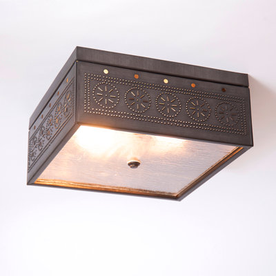 Plafonnier encastré carré avec lanterne 2 lumières 13 po Kiser