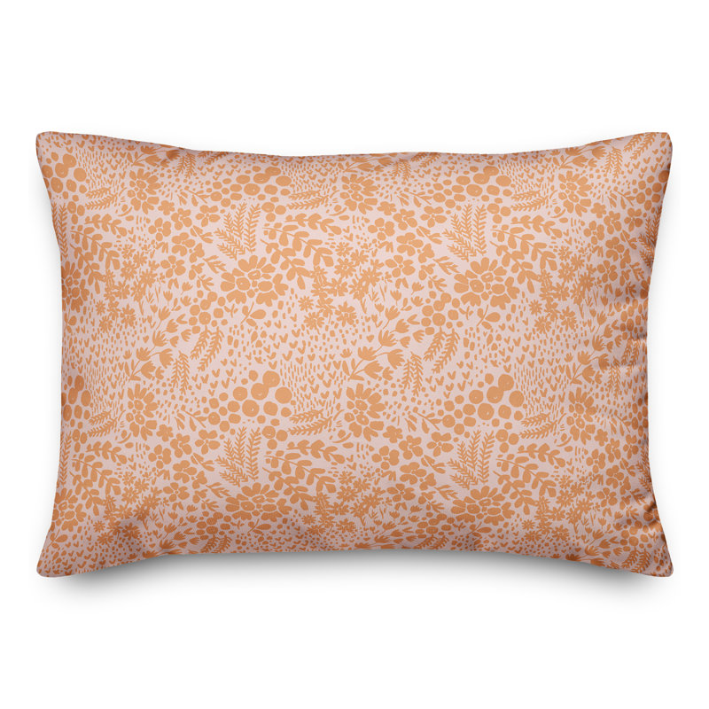  Coussin floral lombaire, Orange