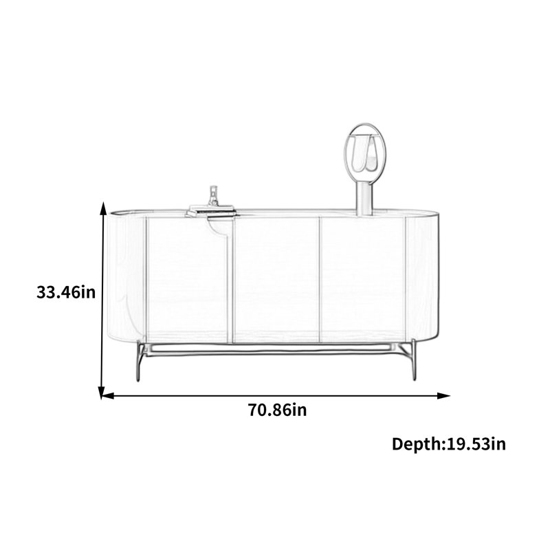 Armoire latérale moderne et minimaliste, Gris