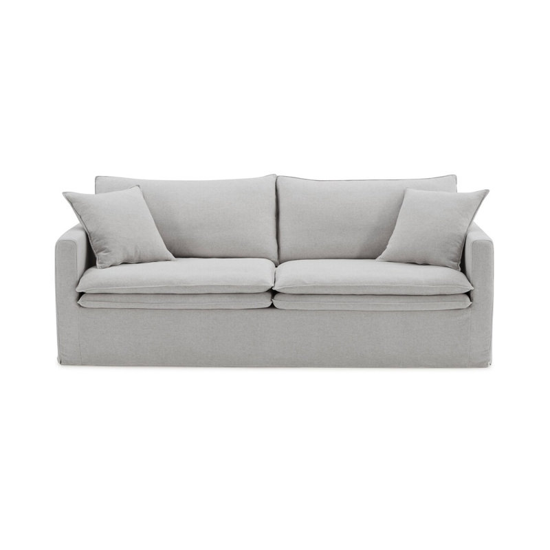 84" W Transitional Sofa, Light Gray, Light Gray