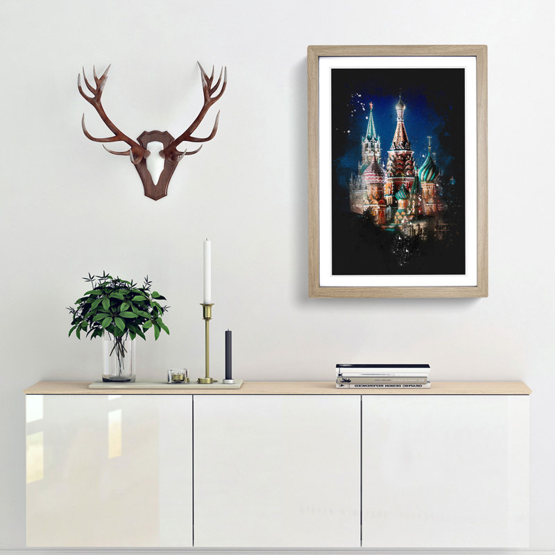 The Kremlin in Moscow Russia - Framed Print, Oak Framed, 33cm H x 24cm W x 2cm D