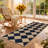 Checkered Jute Rug Machine Washable Checkered Pattern Rug Minimalist and Stylish Perfect for Bedrooms, Living Rooms, and Hallways-117177276