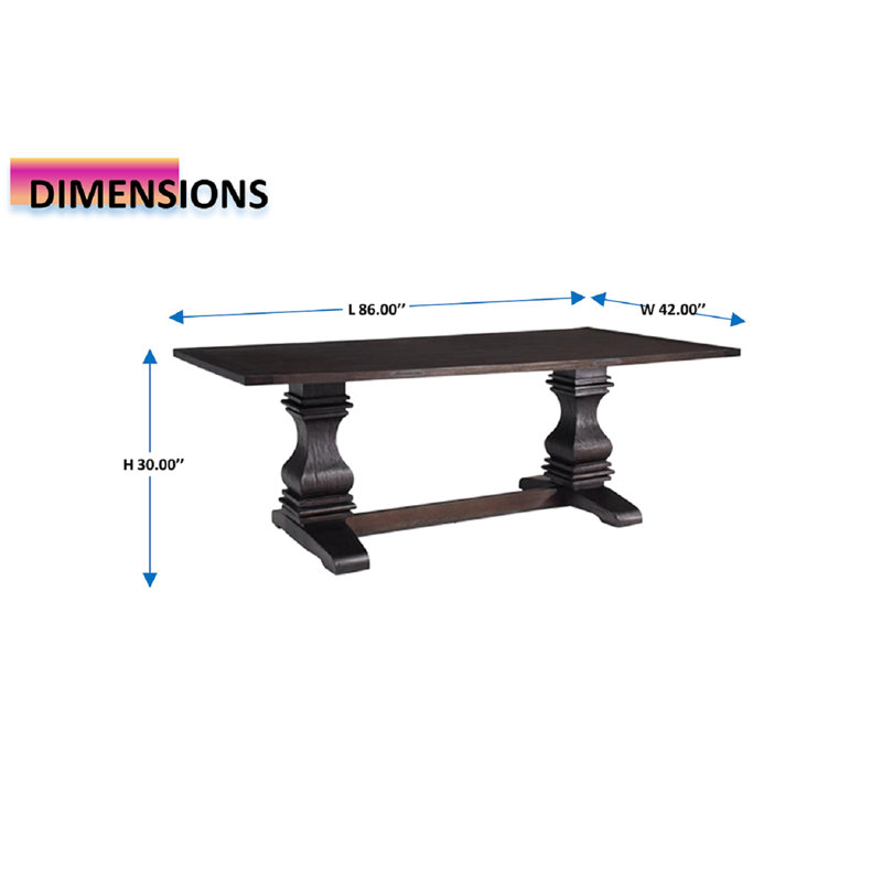 Cheyeanne Trestle Dining Table in Black