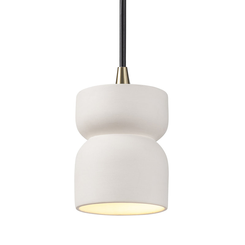 Luminaire suspendu en sablier Leni, Bisque, Laiton antique