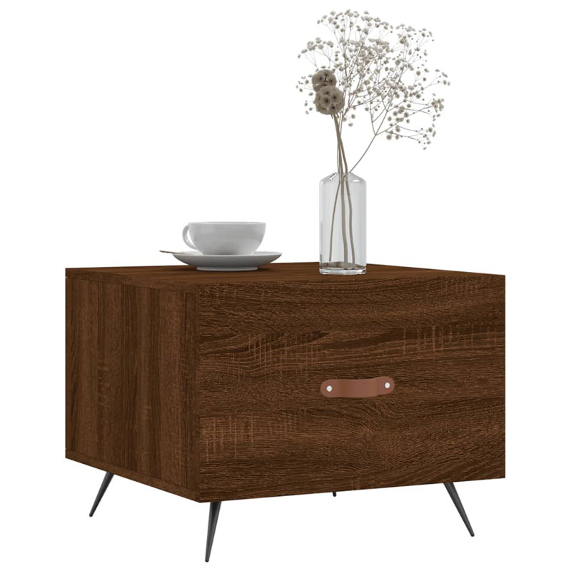 Four Leg Coffee Table with Storage, brown oak