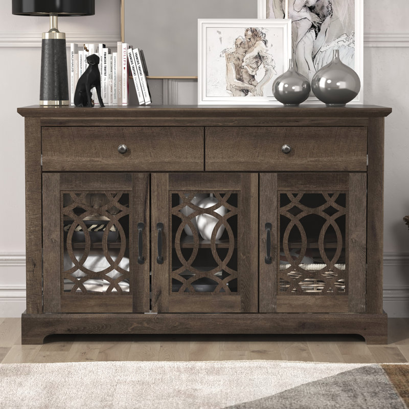 Buffet 2 tiroirs Newmarket, Marron foncé