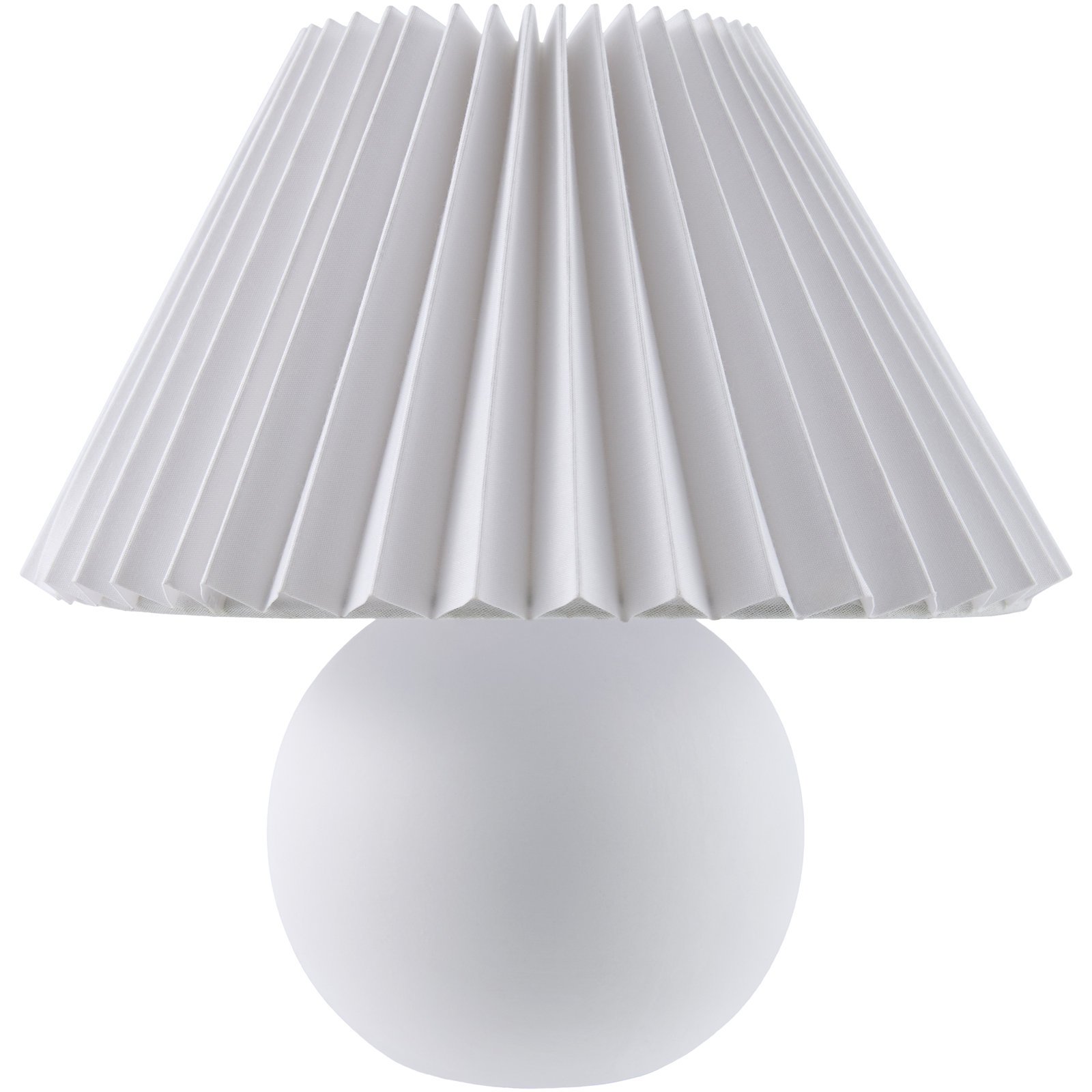 Chemise Ceramic Table Lamp, White, Pleated Empire