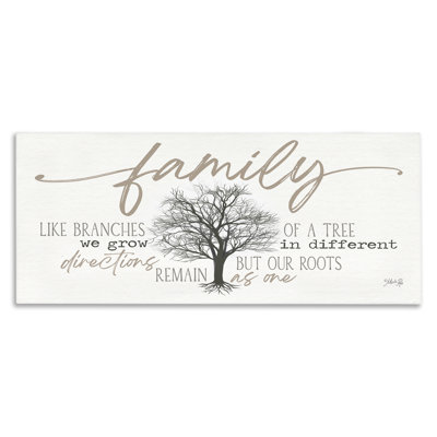 Family Like a Tree Sentiment Canvas Wall Art by Marla Rae