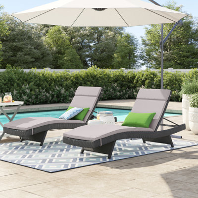 Ensemble de chaises longues inclinables 79,5 "avec coussins Billur