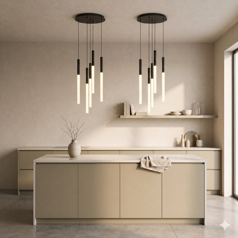 Baileyton 5 - Light Cluster Pendant, Black/White
