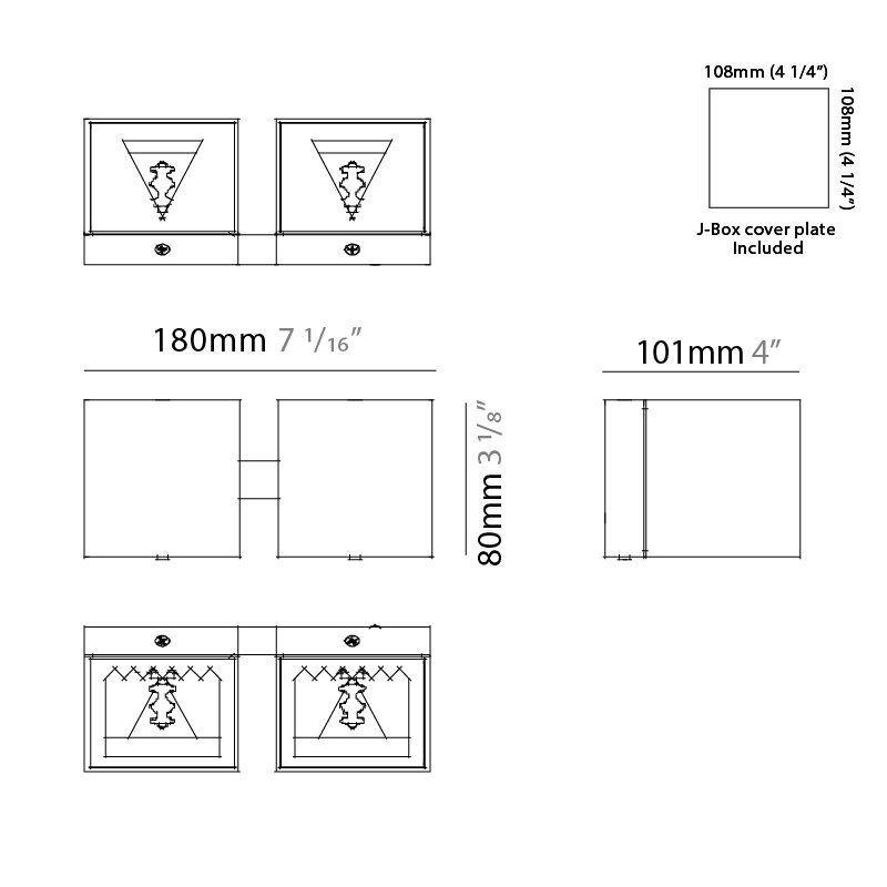 Dau 2-Light Flush Mount, Brushed Aluminum