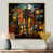 Toile avec cadre flottant or