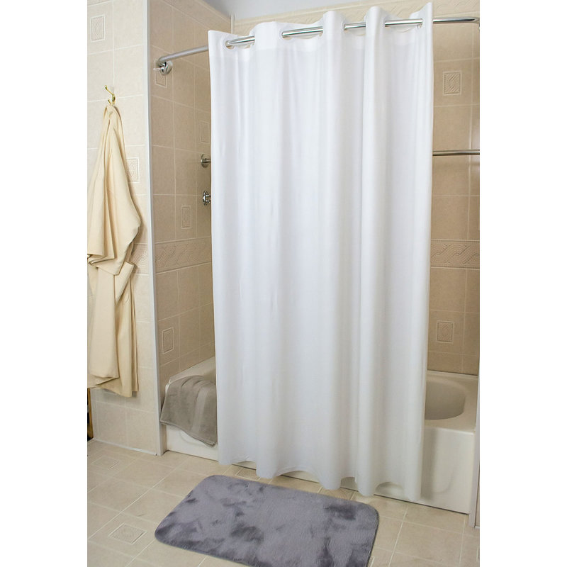Rideau de douche simple en vinyle Pedroza, Blanc