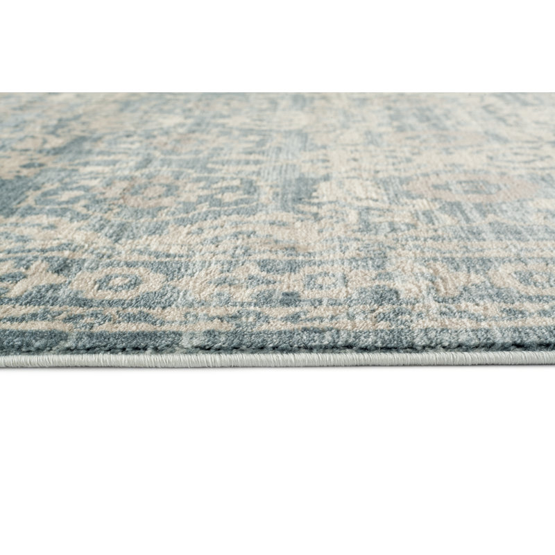 Tapis bleu clair / beige Ketilfrith, Rectangle 5 pi x 7 pi