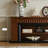 Walnut Solid Wood TV Cabinet Fireplace-117600331