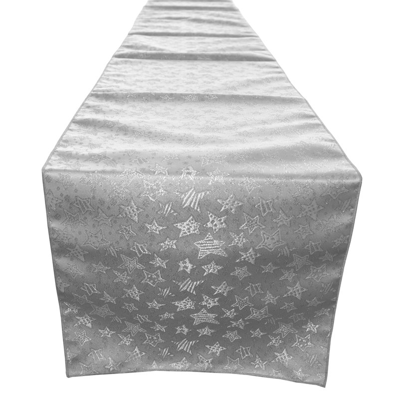 Christmas Table Runner, 90" x 12", Silver