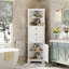 Armoire de rangement d'angle avec 3 tiroirs et tablettes réglables-721707612