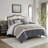 5 Piece Textured Jacquard Stripe Comforter Set With Throw Pillows-King/Cal King