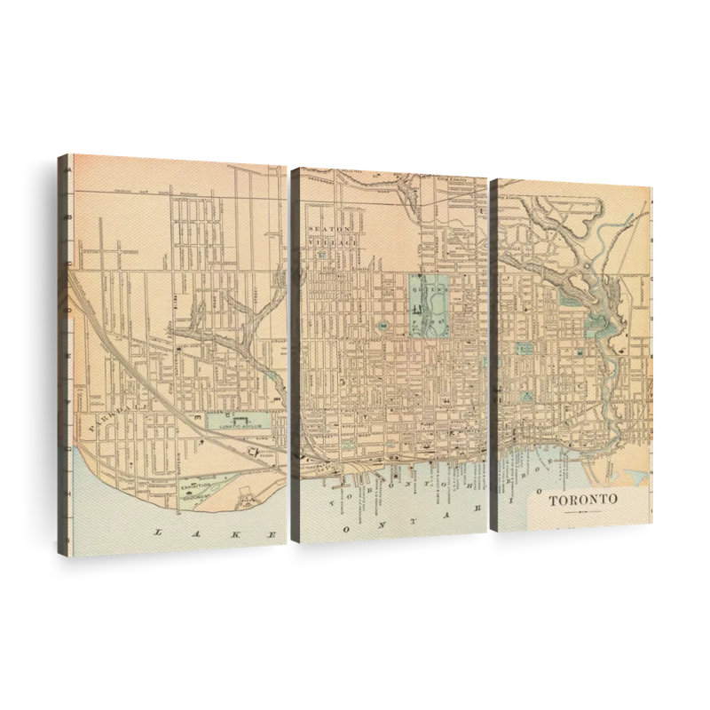 " Map Of Toronto ", 28" H x 45" W x 1.25" D