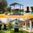 8 Ft.x 5 Ft.Hardtop Grill Gazebo Canopy Grey Steel Frame with Double Arch Roof and Shelves
