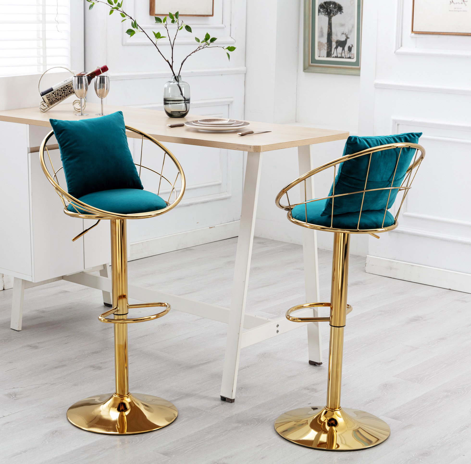 Renea swivel adjustable bar online stool orren ellis upholstery