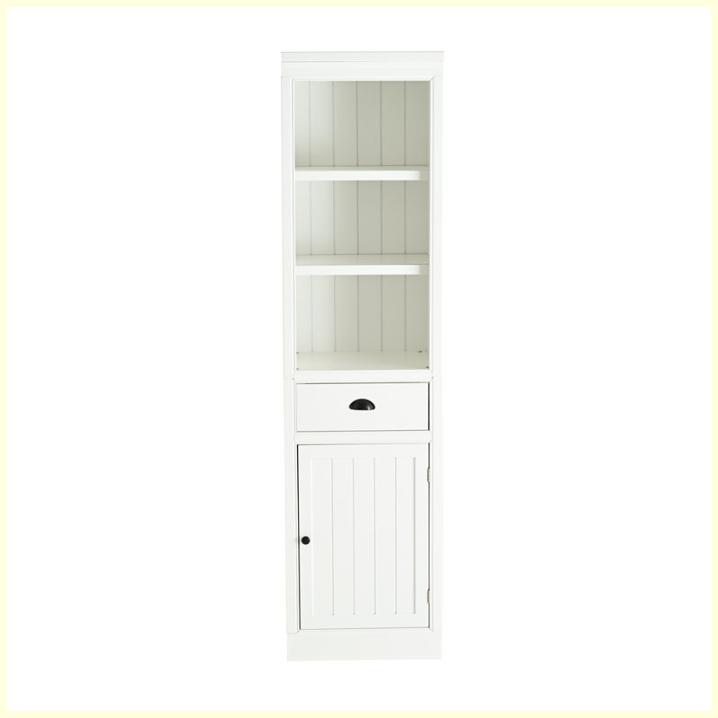 Modern Freestanding 5-Tier Display Book Shelf with 1 File Drawer for Hallways Living Room