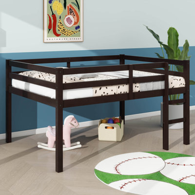 Lit mezzanine compact pleine grandeur avec marches