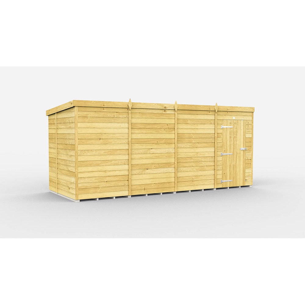16ft x 7ft Pent Shed - Single Door without Windows