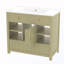 Meuble-lavabo multifonctionnel avec lavabo avec tablettes et tiroirs-434512152