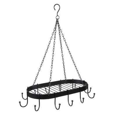 Metal Handcrafted Oval Hanging Pot Rack