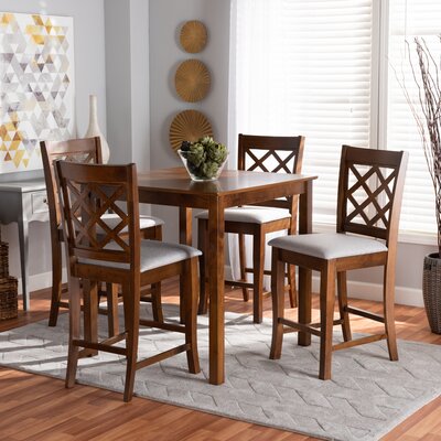 Werlin 5 - Piece Counter Height Solid Oak Dining Set -  Red Barrel StudioÂ®, 710B986B96D64B9BB69B2D8C18665180